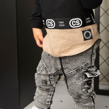 Albie Tee - Biscuit/Black