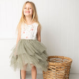 Alexis Shredded Tutu - Cream/Sage