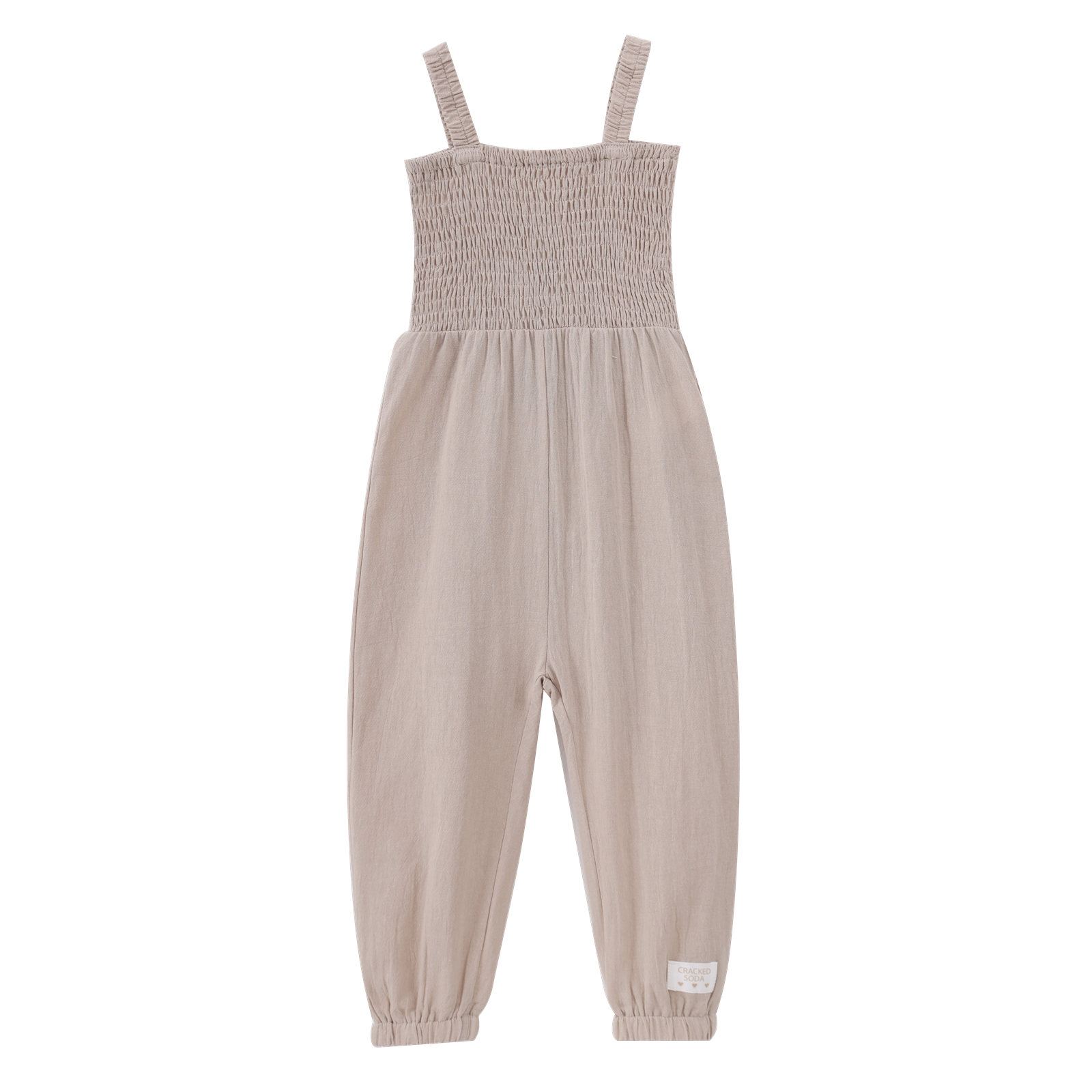 Amanie Overall with Ruching - Beige-Clothing-Cracked Soda