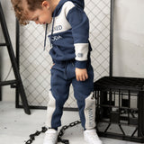 Archie Panel Trackpants - Navy/Oat