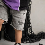 Dustin Cracked Soda Denim Shorts - Ash