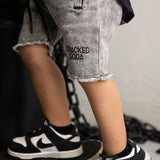Dustin Cracked Soda Denim Shorts - Ash