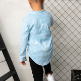 Ash Detailed L/S Tee - Ice Blue