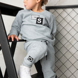 Ashton Essential Textured Crew - Grey