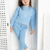 Ava French Terry Crew - Blue