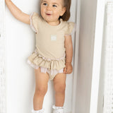 Ava Tulle Frill Bodysuit - Sand
