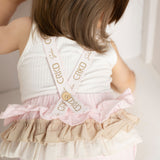 Ava Frill Detail Playsuit - Pink