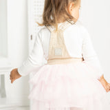 Ava Detailed Pinafore Tutu - Denim Beige/Pink