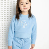 Ava French Terry Crew  & Trackpant Set - Blue