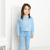 Ava French Terry Crew  & Trackpant Set - Blue