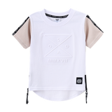 Axel Embossed Tee - White /Beige