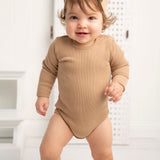 Winter Ribbed Fleece Bodysuit - Biscuit