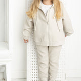 Bella Zip Textured Jacket - Grey Marle