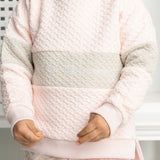 Bella Detailed Crew Pant Set - Pink