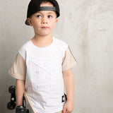 Axel Embossed Tee - White /Beige