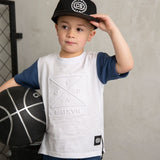 Bentley Embossed Tee - White /Denim blue