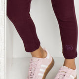 Blossom Ribbed Fleece Leggings - Plum