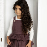 Blossom Plum Denim Pinafore