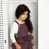 Blossom Plum Denim Pinafore