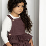 Blossom Plum Denim Pinafore