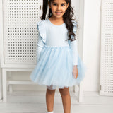 Winter Ribbed Frill Tutu - Powder Blue