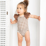 Skylar Check Bodysuit - Mocha