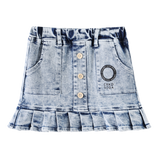 Brooke Detailed Denim Skirt - Blue