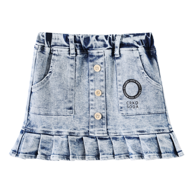 Brooke Detailed Denim Skirt - Blue-Jeans-Cracked Soda
