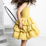 Clover Ruched Bubble Dress - Olive