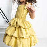 Clover Ruched Bubble Dress - Olive