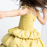 Clover Ruched Bubble Dress - Olive