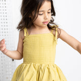 Clover Ruched Bubble Dress - Olive