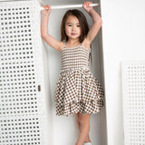 Skylar Check Bubble Dress - Mocha