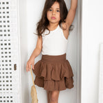 Skylar Skirt & Cream Tank Set-Cracked Soda