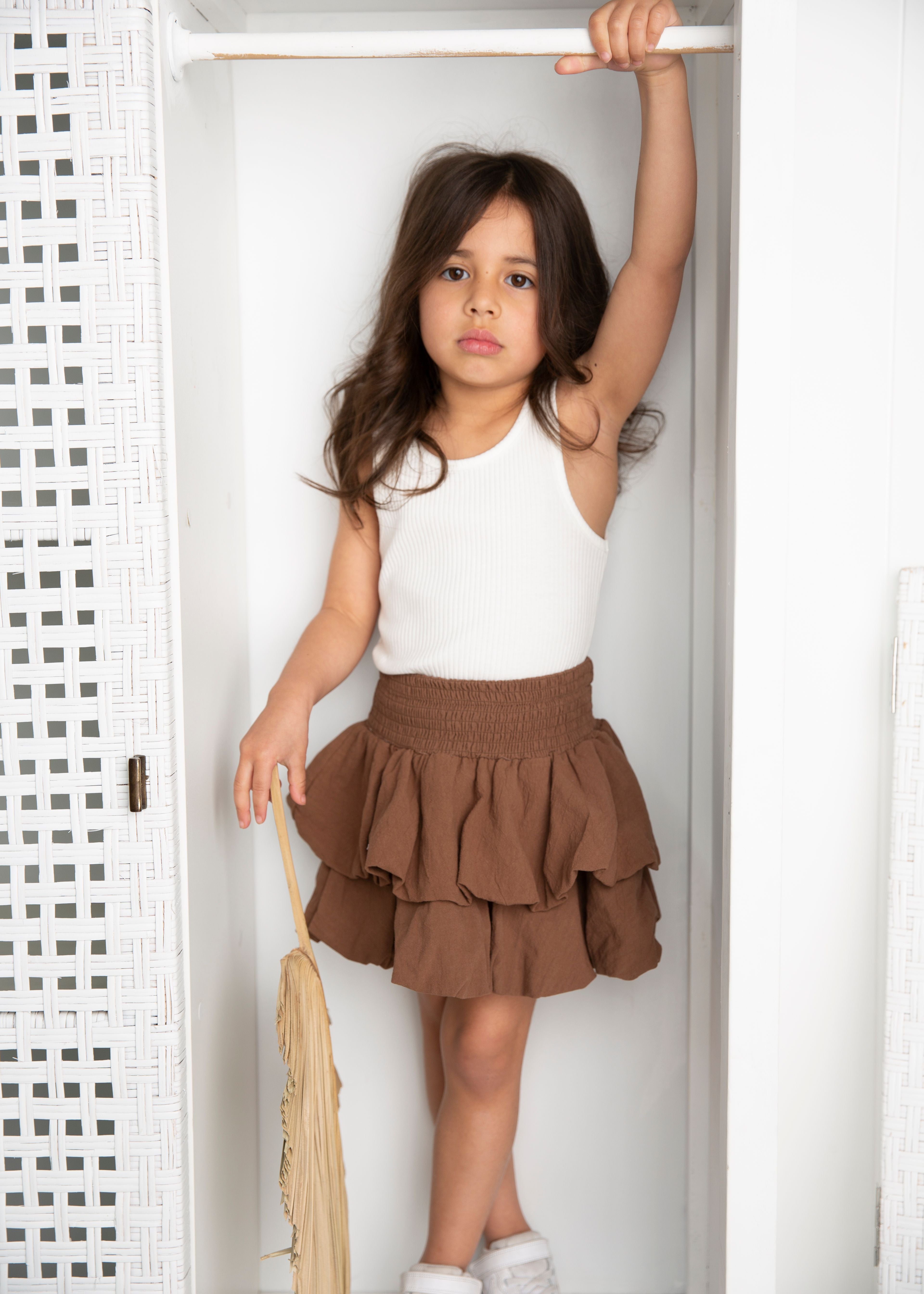 Skylar Skirt & Cream Tank Set-Cracked Soda