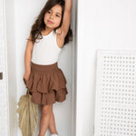 Skylar Skirt & Cream Tank Set-Cracked Soda