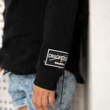 Asher Textured Crew - Black.