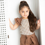 Skylar Mocha Check Top & Short Set-Cracked Soda