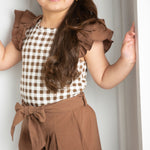 Skylar Mocha Check Top & Short Set-Cracked Soda