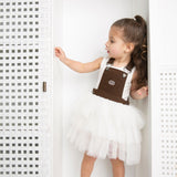 Victoria Pinafore - Mocha/White