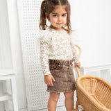 Harper Denim Skirt - Denim Brown
