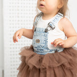 Victoria Pinafore - Blue/Mocha