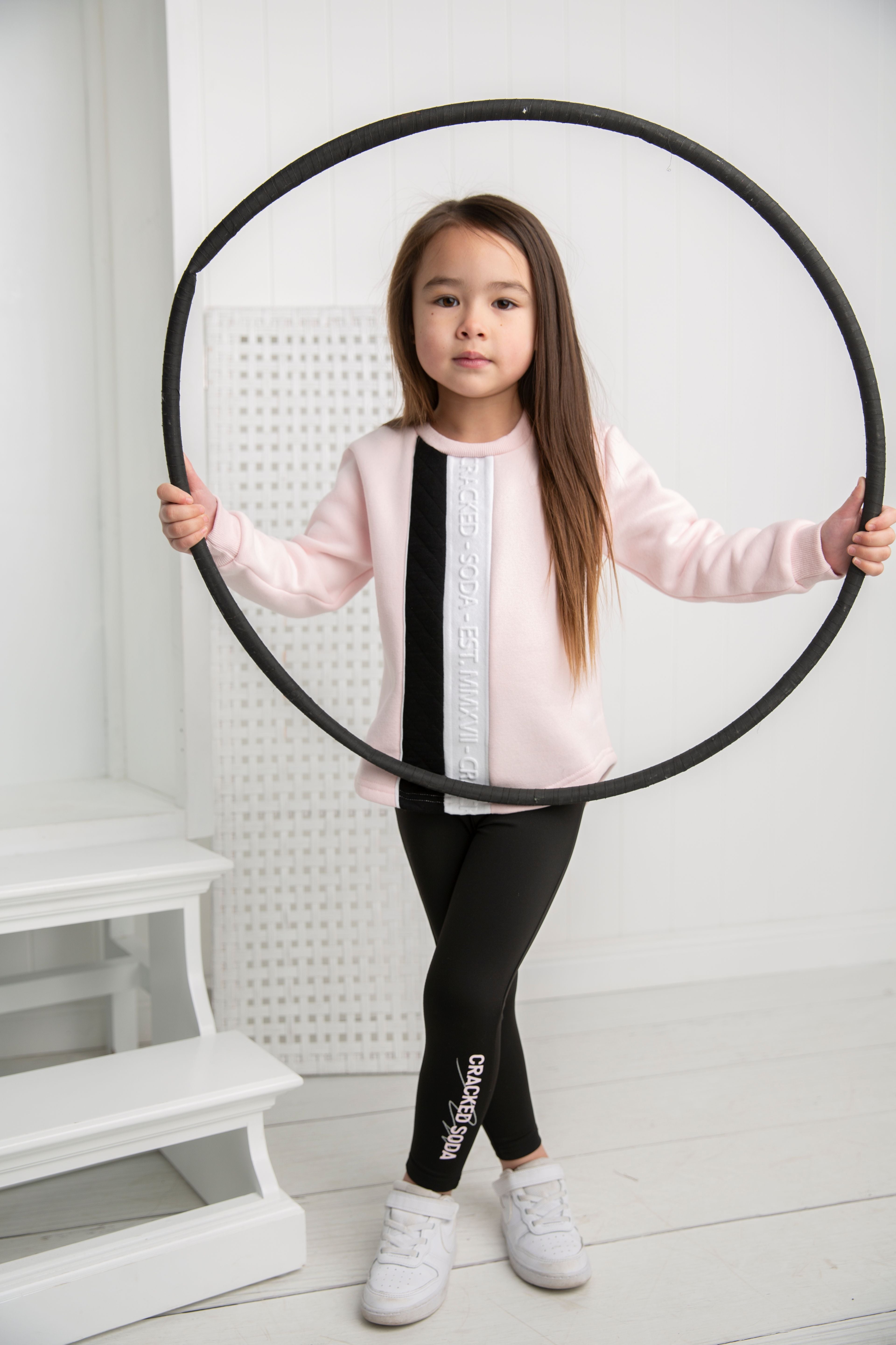 Cleo Detailed Crew and Legging Set-Cracked Soda