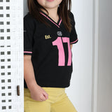 Clover Jersey Detail Tee - Black