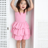 Clover Ruched Bubble Dress - Pink