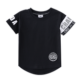 Cole Detailed Sleeve Tee - Black