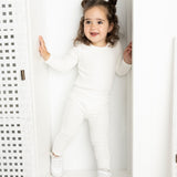 Scarlett Ribbed Fleece Bodysuit - Cream White