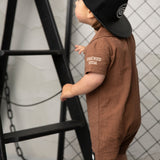 Dash Linen Romper - Mocha-Clothing-Cracked Soda