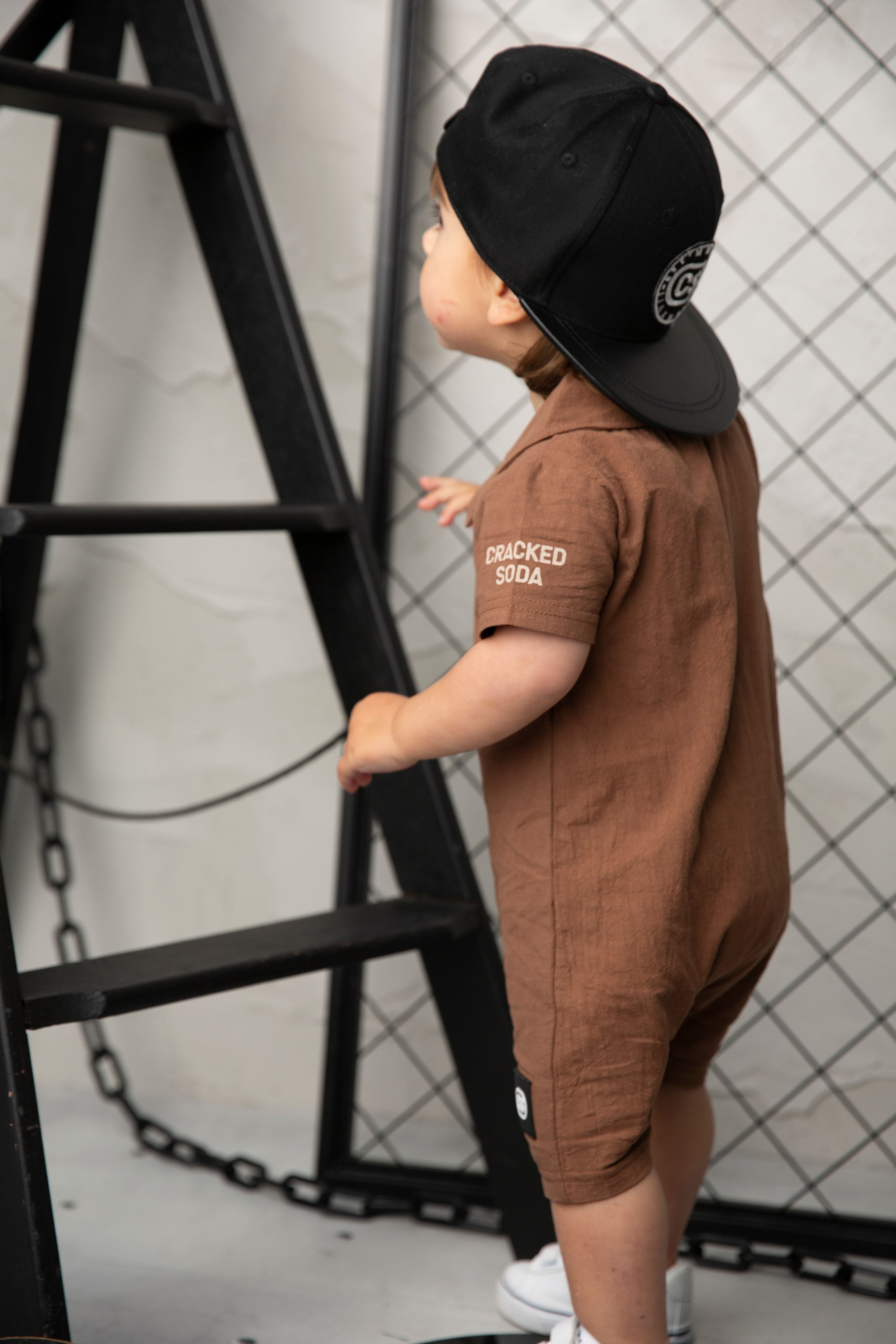 Dash Linen Romper - Mocha-Clothing-Cracked Soda