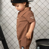Dash Linen Romper - Mocha-Clothing-Cracked Soda